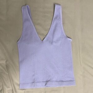 Nikibiki Lilac Ribbed V-Neck Tank Top